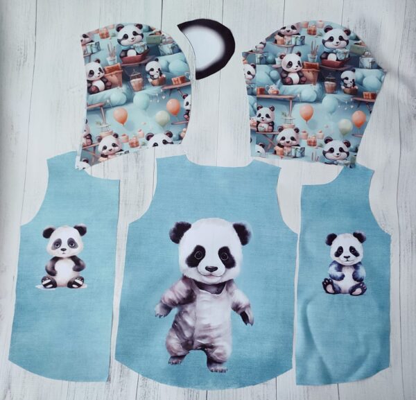 Wykrojone Panele Na Kurtki/Kamizelki Wodoodporne Panda
